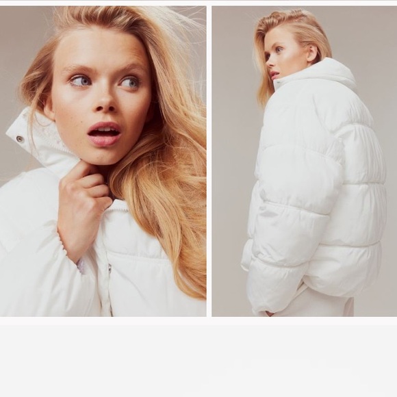 NWT • H&M • White Zip Up Puffer Coat - Picture 3 of 12